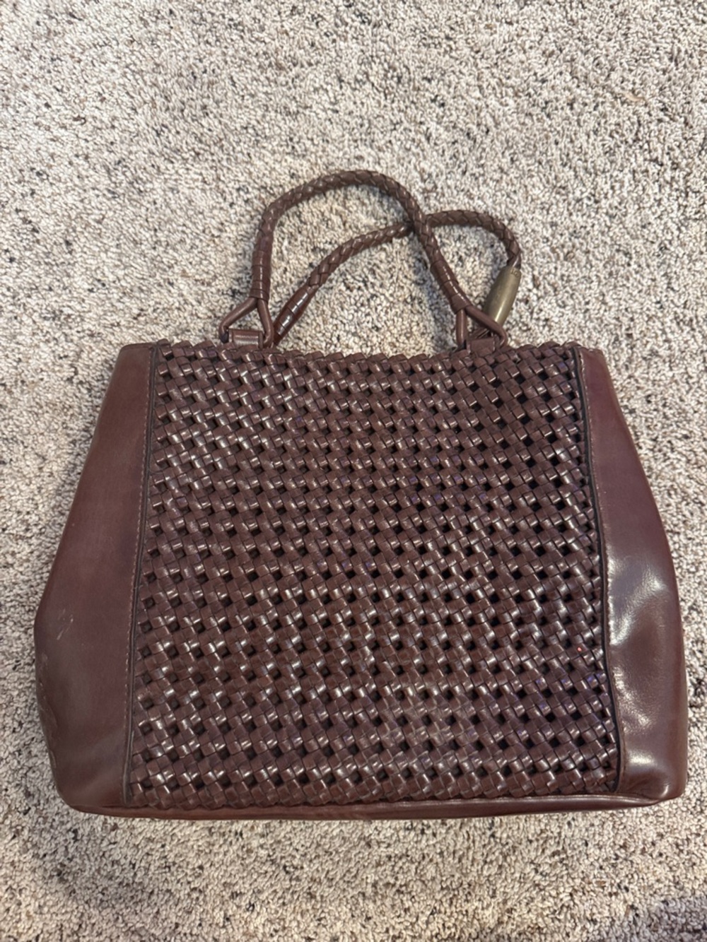 Liz Claiborne Brown Woven Leather Tote